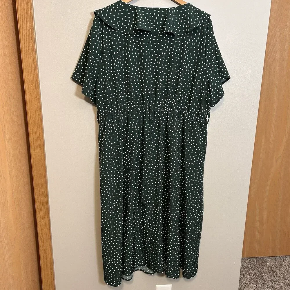 BloomChic Womens Green Polka Dot Dress 18-20 Pockets - Picture 2 of 8